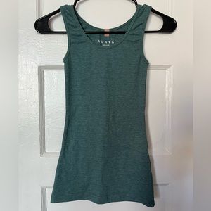 SOLD MRC Lunya Restore Pima Cotton Blend Heather Green Base Tank Top sz XS